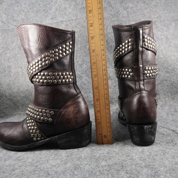 Old Gringo Boots Womens 6 Moto Western Queentia Short Leather Stud Biker Pull On - Picture 7 of 16